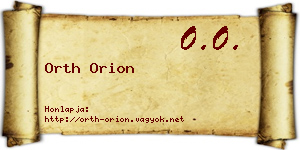 Orth Orion névjegykártya